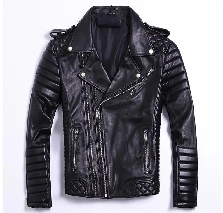 CC store. Cool Motor Rider leather jacket.quality slim fit soft sheepskin coat. Large fashion mens streetwear 241023