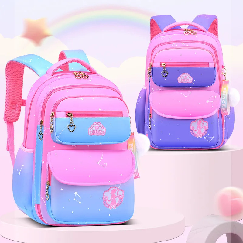 Orthodontics Primary School Girls Backpack Gradient Color 1-3-6 Grades Childrens Backpack Large Capacity Rucksack Mochila 241019