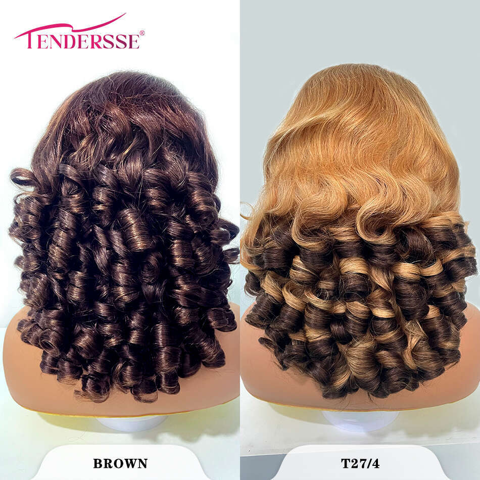 100% Vieamese Raw Hair Wigs 250 Density Ombre Double Drawn Bouncy Curly Loose Wave 13x4 HD Lace Front Glueless Wig Pre Plucked