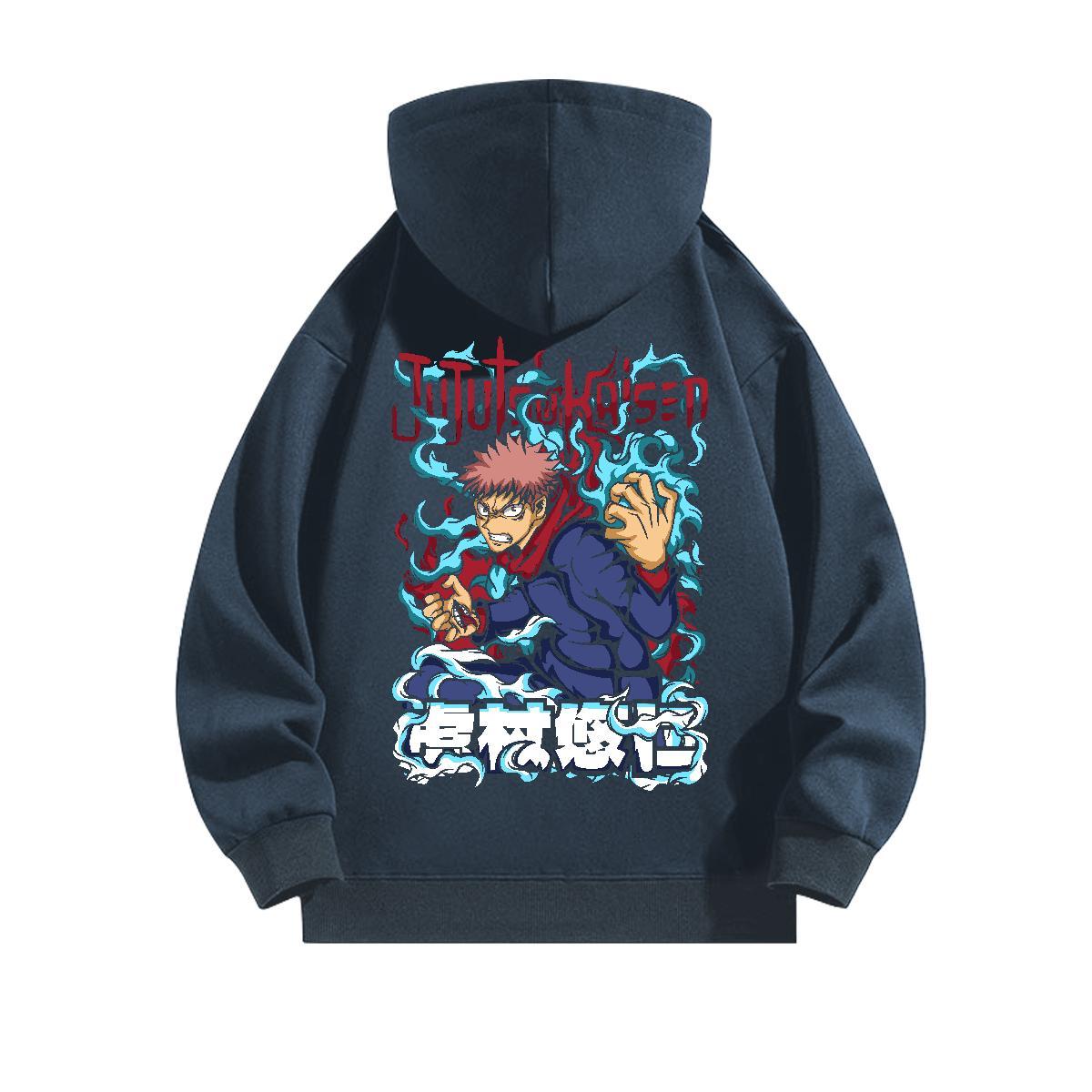 Classic Unisex Sweatshirts Breathable Drawstring Loose Hoodie Pullover Custom Cartoon Tops Hoodie Autumn Winter Casual Thick Plush