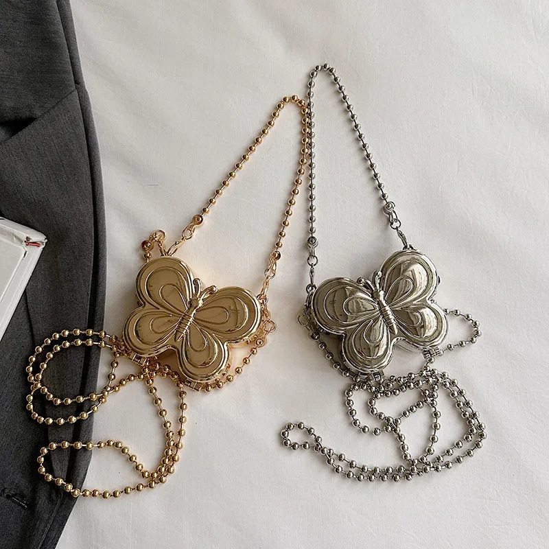 Mini butterfly bag small metal shoulder bag womens crossbody box bag 241023