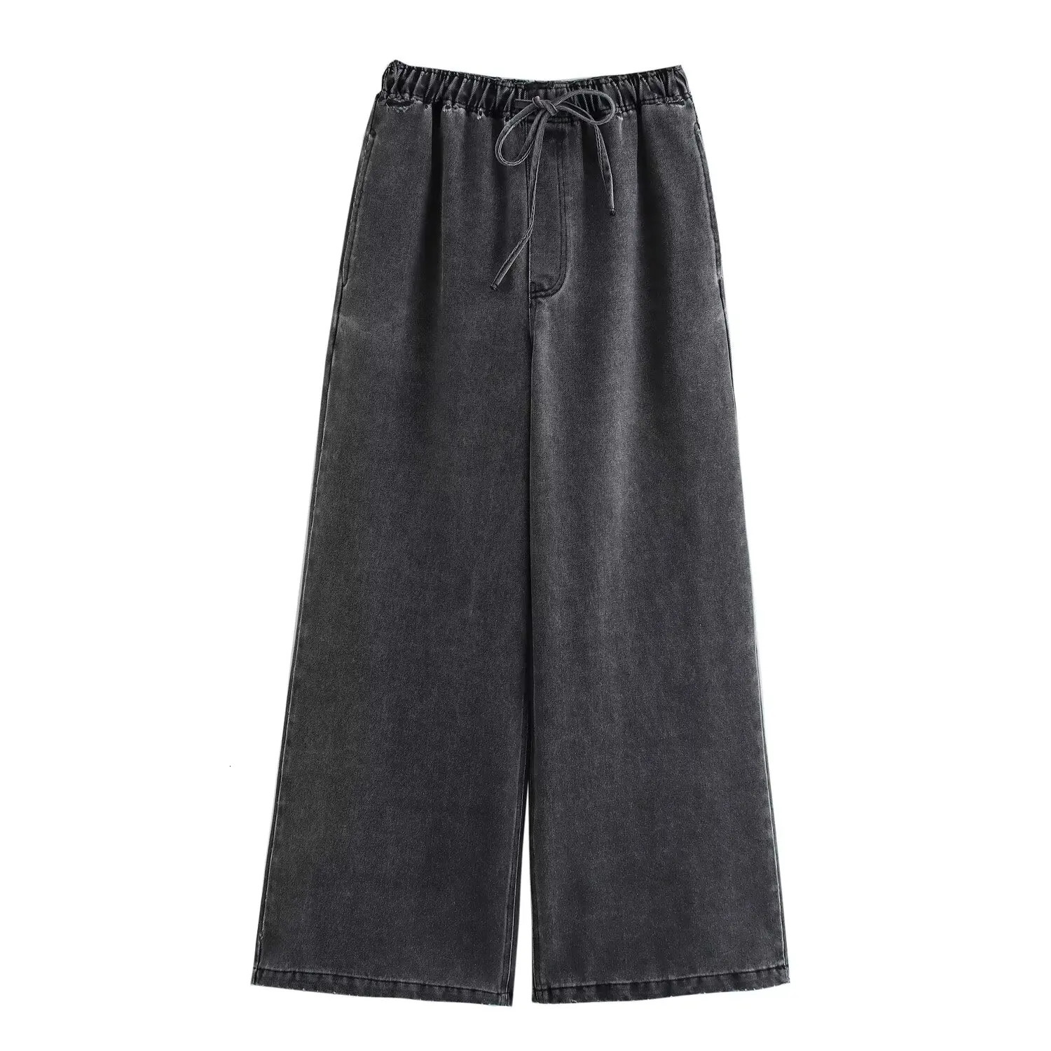 TRAF Womens Jeans Set 2-piece Blue Denim Trouser Womens Set Autumn Top Womens Pants Set 241023