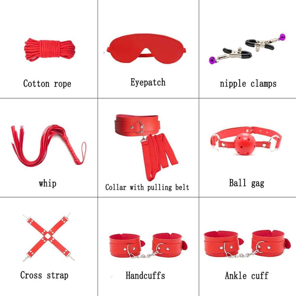 BOXIFA BDSM Restraints Sex Toys 32 Pcs Bondage Restraints Kits Crops Anal Plug Set Butt Plug Anal Plug Sex Toys Vibrator Anal Dildo BDSM Toy Kit for W