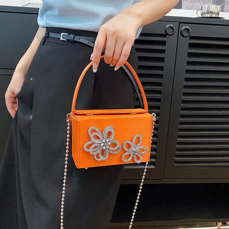 3D floral small cross shaped female messenger bag luggage party evening shoulder handbag 241023