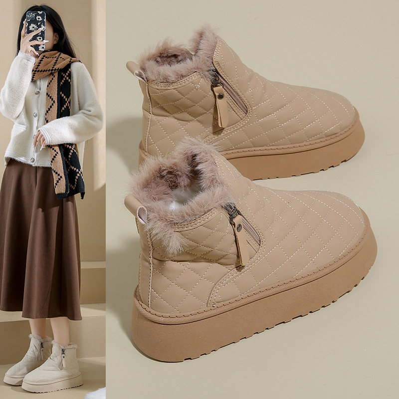 Velvet high snow boots for women winter new student version warm casual cotton shoes