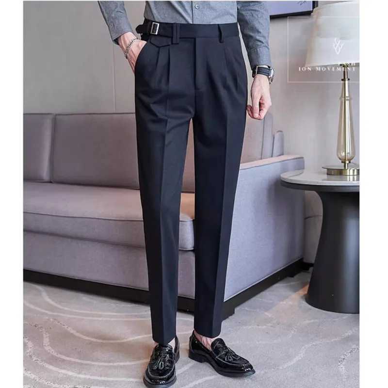 Mens Spring High Quality Business Suit Pants Male Slim Fit Fashion Dress Trousers Winter for Men Woolen Cloth Casual PantsX241023