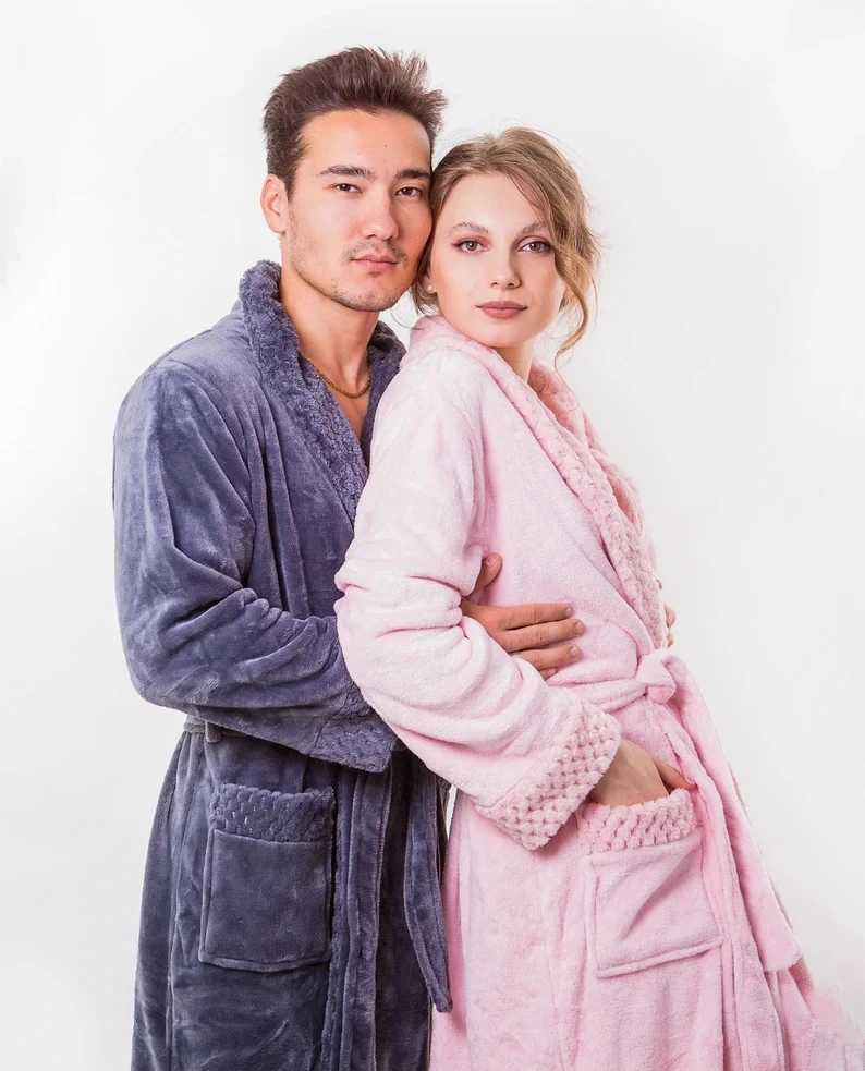 Personalized Plush Robe Customized Fathers Day Gift Wedding Gift Adult Womens Pajamas Mom Micro Fce Spa Bath Robe W241023