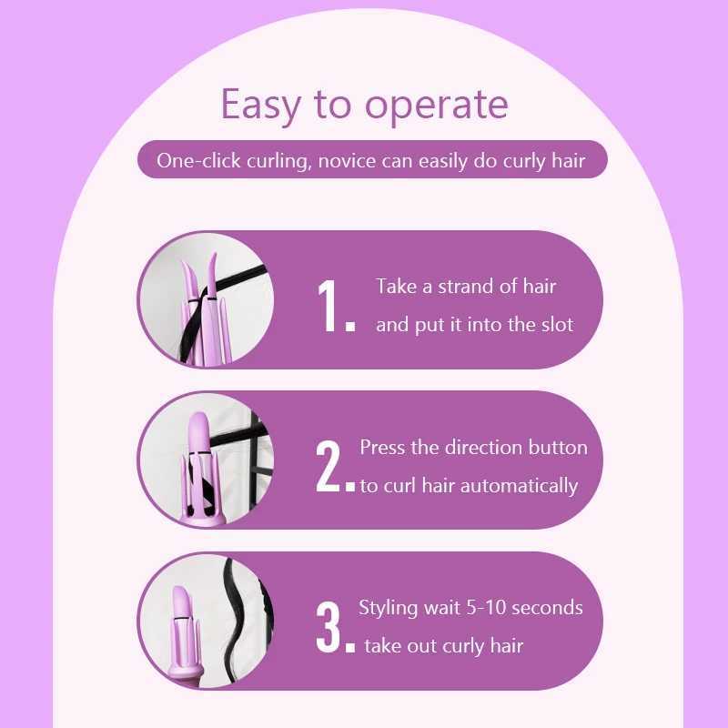 New Arrival Automatic curling iron 32mm bucket 3 temperature automatic curling iron rod with double pressure rapid heating used for curling styling to