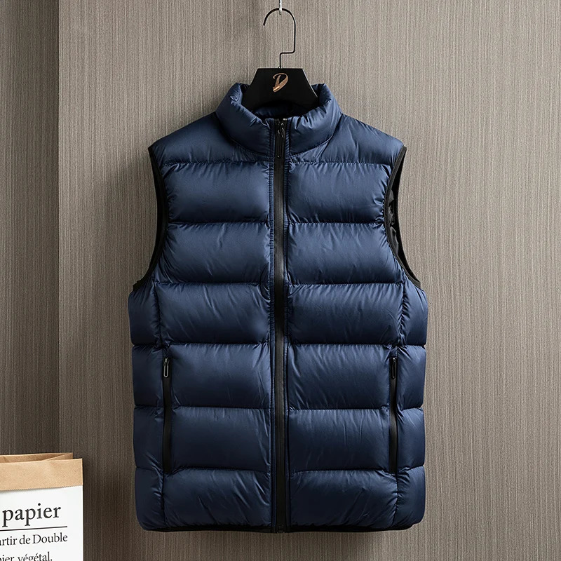 autumn spring thick youth Korean fashion down cotton mens warm plus size vest jacket cool shoulder vest 241023