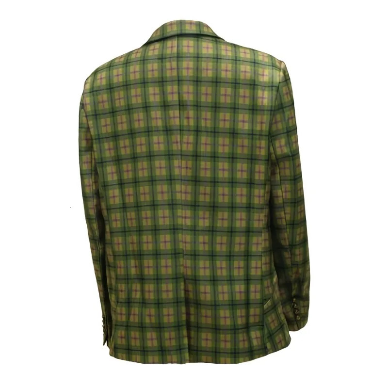 Mens Allover striped plain long sleeved classic lapel double button set jacket for weddings banquets business occasions old-fashioned 241023