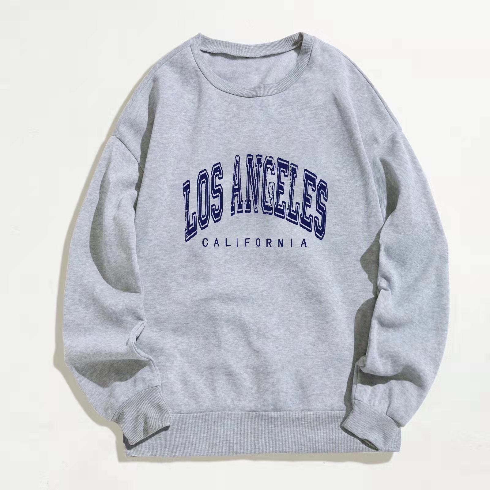 Women Sweatshirt Cotton Pullover Jumper Letter Print Loose Women Casual Versatile Round Neck