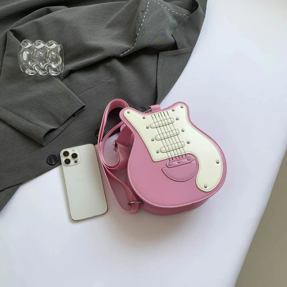 Creative guitar shaped cross body bag womens fashionable shoulder bag PU leather sling bag handbag 241023