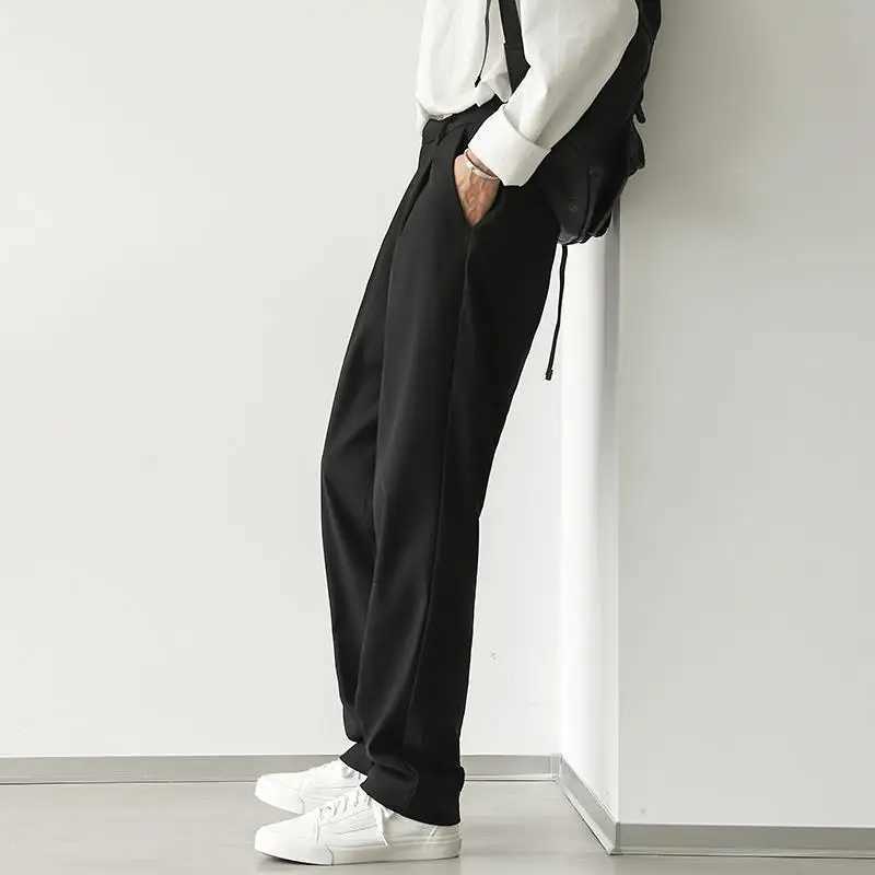 Baggy Khaki Fluid Mens Summer Pants Draped Anti-wrinkle Dress Korean Style Clothes Male Suit Trousers Classic Fashion 2024 UpX241023