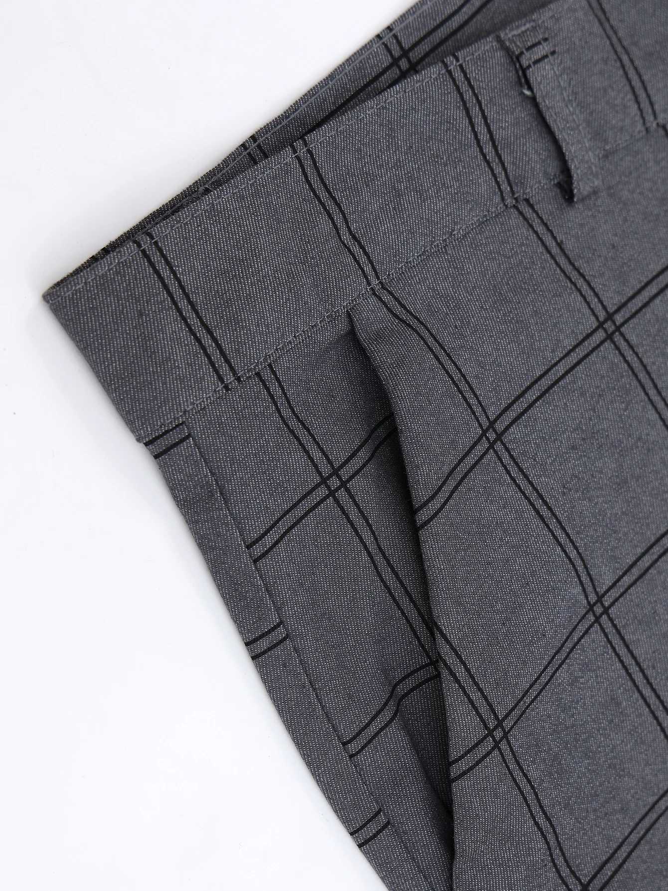 Checkered Fashion Europe and the United States Style Mens Pants Business Casual Travel Slim Pants Four Seasons Comfortable PeplX241023