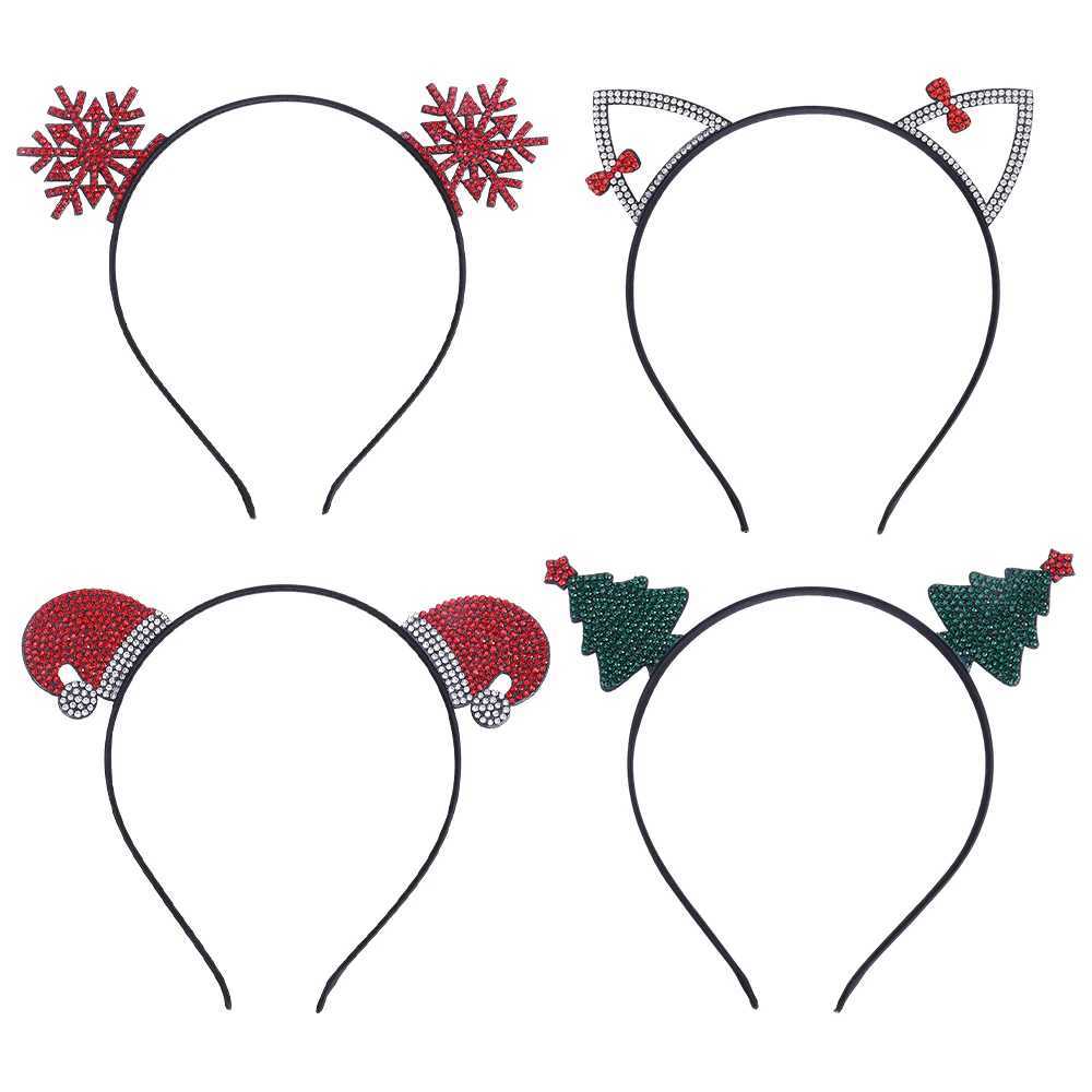 10pcs/set Christmas Hair Bands Snowflake Hats Christmas Tree Hair Bands for Children Girls Cute Hair Bands Hair AccessoriesX241022
