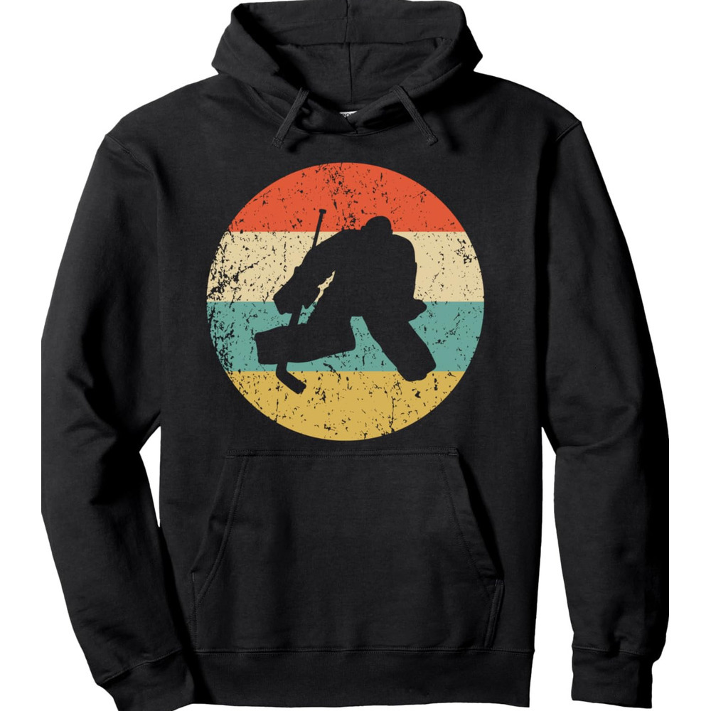 Hoodie for Mens Womens Hockey Hoodie - Vintage Retro Hockey Goalie Hoodie Pullover Hoodie Graphic Hoodies sweatshirt Hip hop Warmth