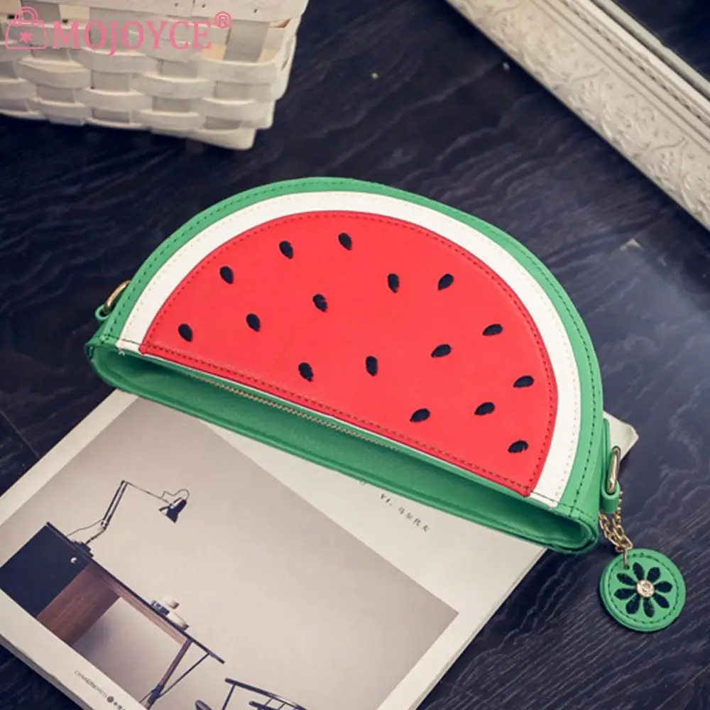 Fashion PU leather shoulder bag for women orange watermelon shaped Croossbody bag for women fashionable decoration 241023