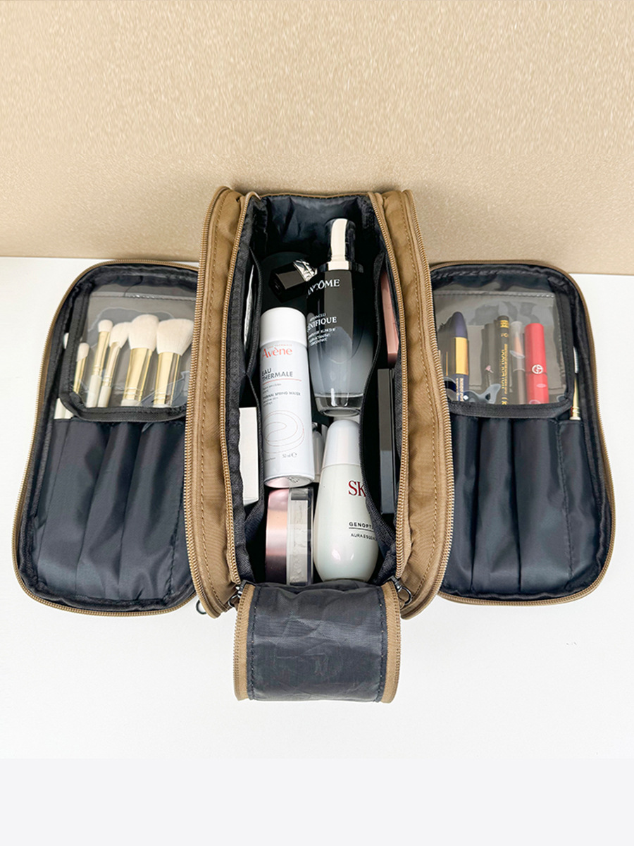 Designer Travel Makeup Bag for Women - Large Capacity, Light Cosmetic Case