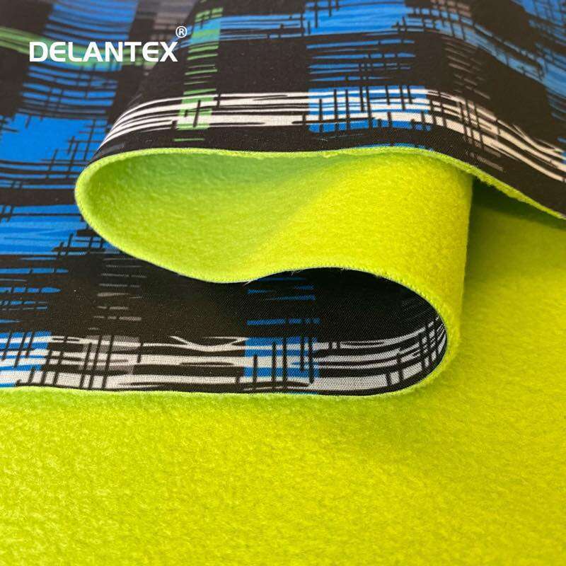 Delantex Water Proof Digital Printed 4 way spandex stretch jacket fabric bonded with micro polar fleece