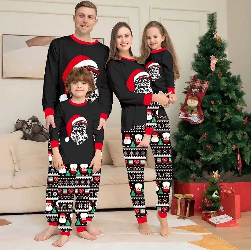 Xmas Family Matching Pajamas New Arrivals 2025 Letter Print Merry Christmas Father Mother Kids Pjs Baby Jumpsuit Dog ClothesXJ241008