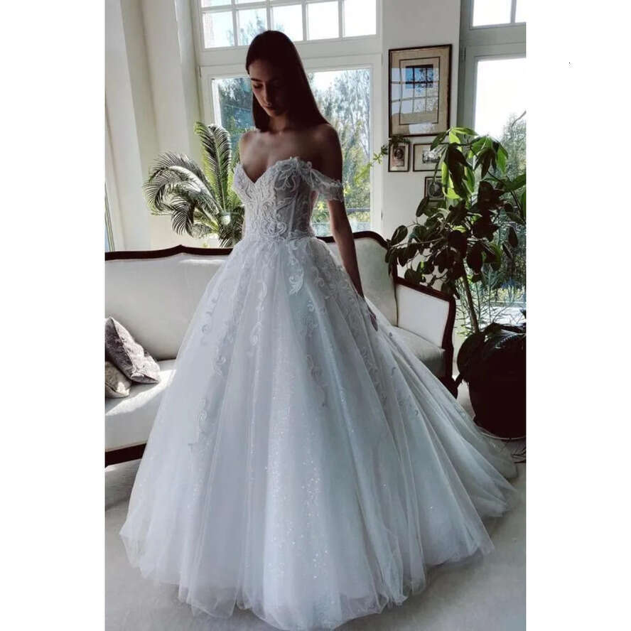 A Shoulder Elegant Off E Wedding Dresses Sexy Backless With 3D Lace Appliques Tulle Long Bridal Gowns Bc9463 ppliques
