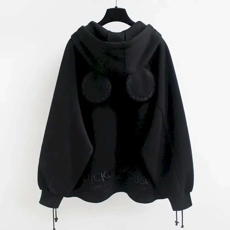 High end Fashion Korean Anime Hoodies Women Autumn Vintage Embroidery Hooded Sweatshirts Y k Zip Up Hoodie Casual Jackets Kawaii Clothes Jacets