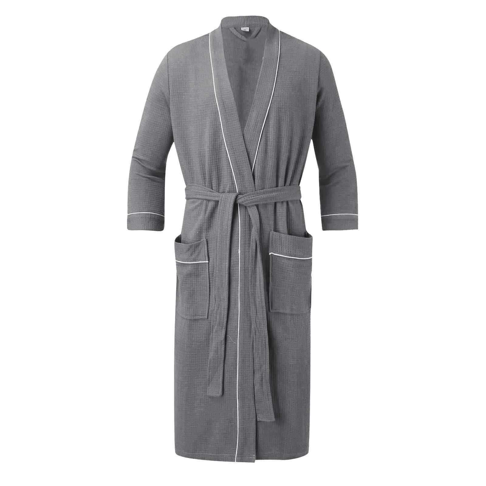 Long Sves mens bathtub thick absorbent looped bathrobe kimono mens towels bathroom solid color Spwear womens dress W241023