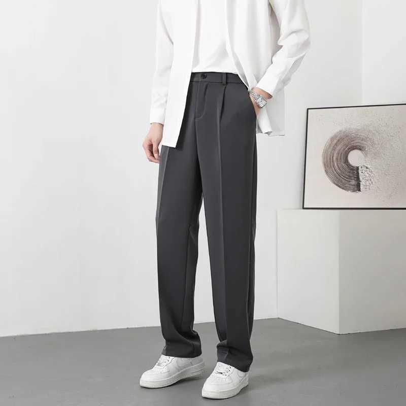 Dress Pants Men Korean Fashion Pleated Pants Chino Pants Men Clothing 2024 Lightweight Cool TrousersX241023