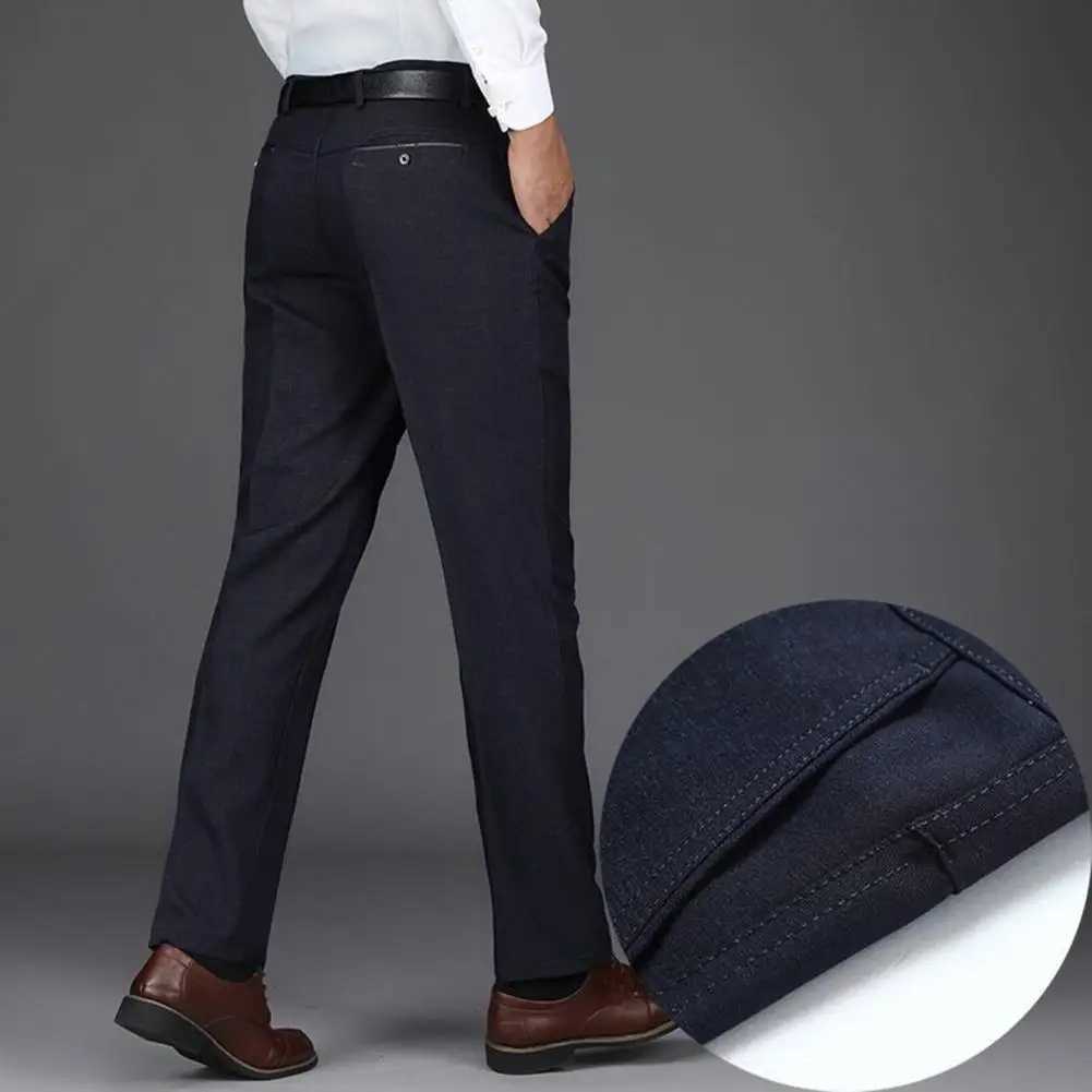 Chic Wedding Suit Pants Straight Match Shirt Pocket Business Groom Suit PantsX241023