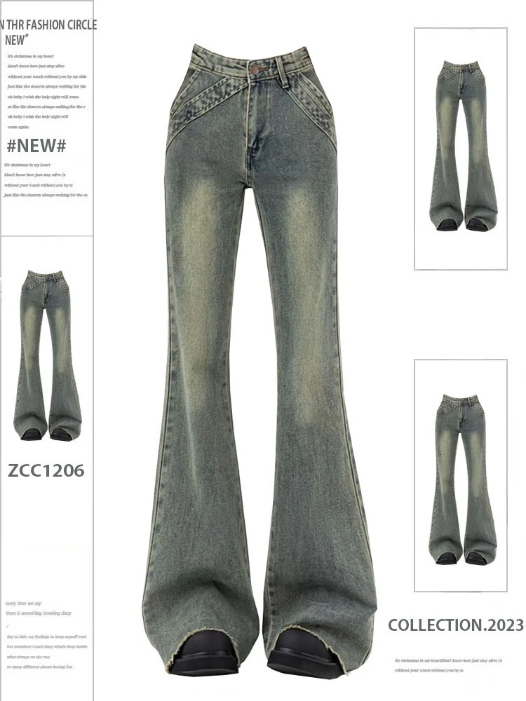 Womens Korean Fashion Bell Bottom Flare Jean Y2k Japanese Street Clothing Low Rise Denim Pants 2000s Fashion Kpop Gyaru Retro Style 241023