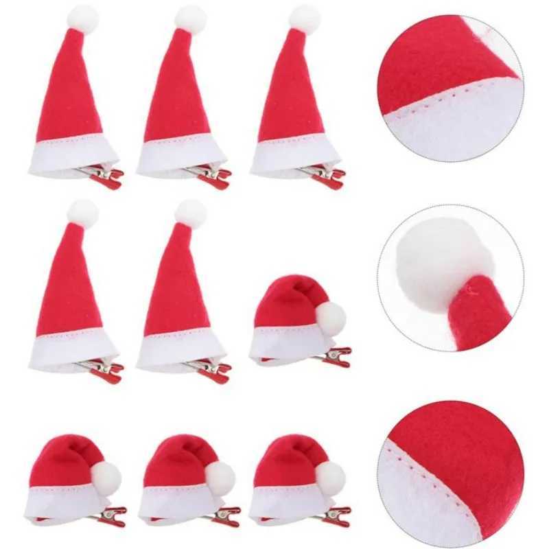 Cute Sweet Christmas Hat Hairpin Santa Claus Cap Hairclip Mini Bright Hat Metal Barrettes Festival Beautify Appearance Hair ClipX241022