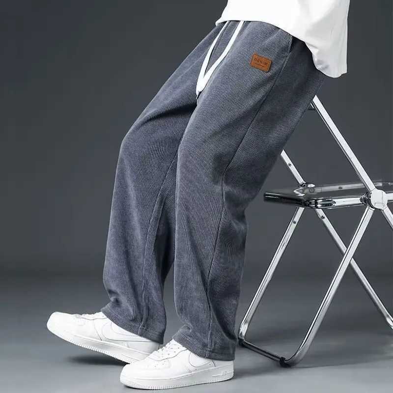 Y2k Korean Men Basic Blank Solid Baggy Joggers Running Sports Pants Trousers Casual Grey Jogging Pants For Men Drstring PantsXJ241023