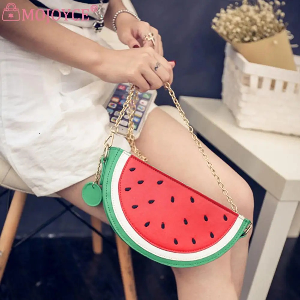 Fashion PU leather shoulder bag for women orange watermelon shaped Croossbody bag for women fashionable decoration 241023