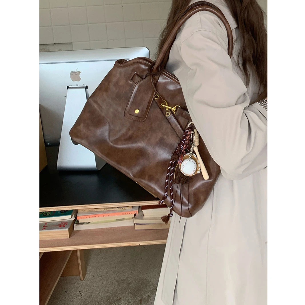 PU Hot Vintage Leather Shoulder Bag - Large Capacity Tote Handbag For Women -