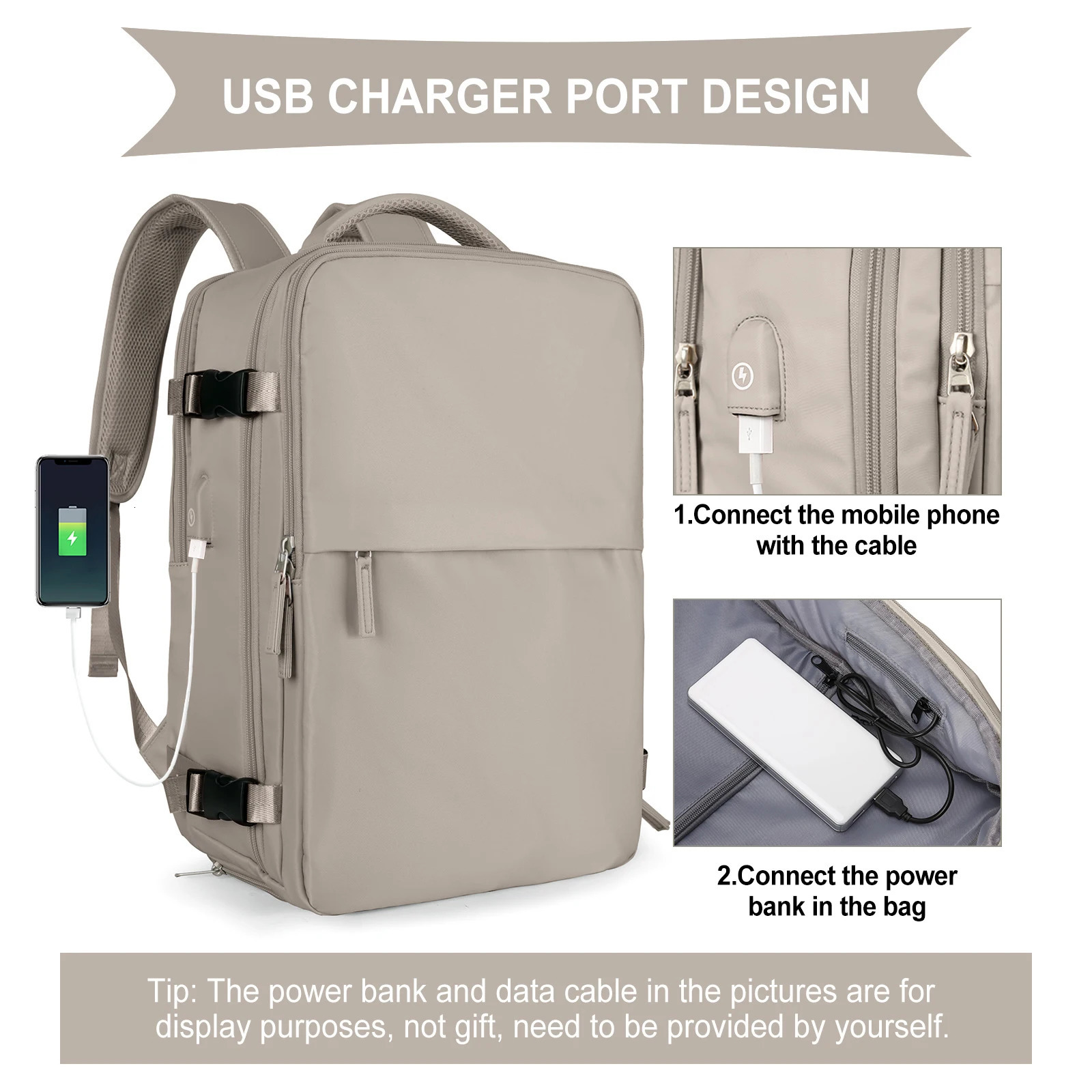 Mens travel backpack 40L approved carry on luggage anti-theft business laptop large daily bag weekend bag 241023