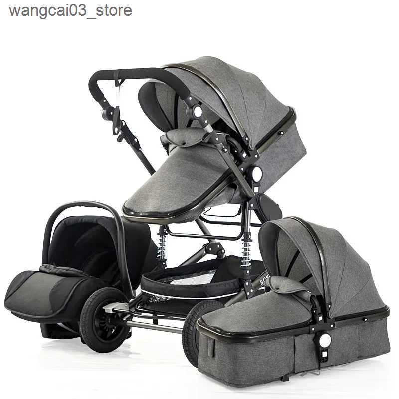 Strollers# baby stroller 3in1 Luxury High Landscape baby pram portable baby pushchair multifunctional Newborn Carriage double faced L240910