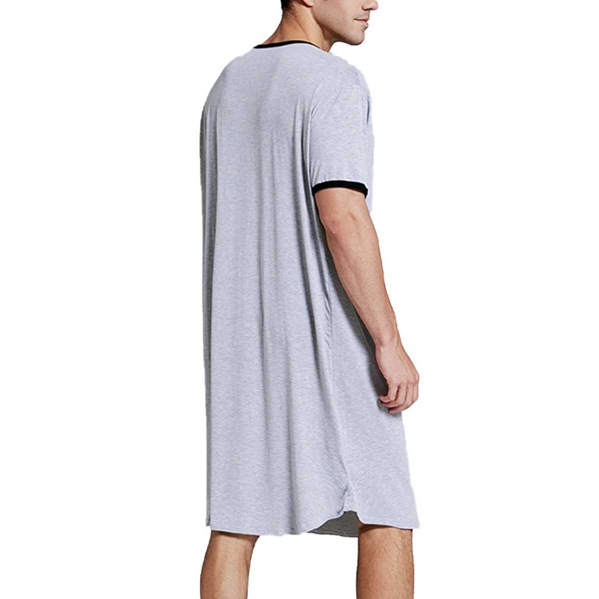 Mens V-neck linen long sleeved Sve solid evening gown casual loose shirt Ktan Thobe with pocket W241023
