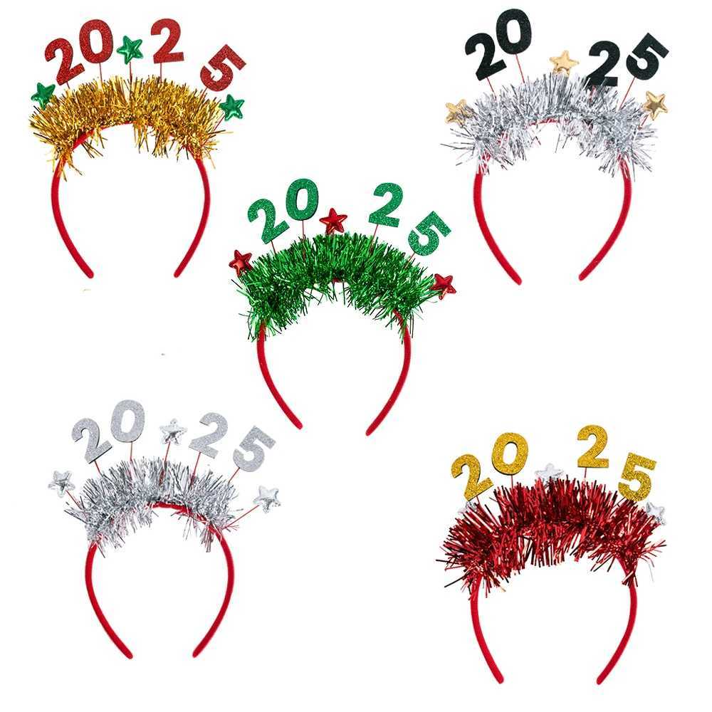 New Year 2025 Letter Hair Hoop happy New Years Eve Festival Party Decoration Headband Christmas Party Headwear for Kids AdultsX241021