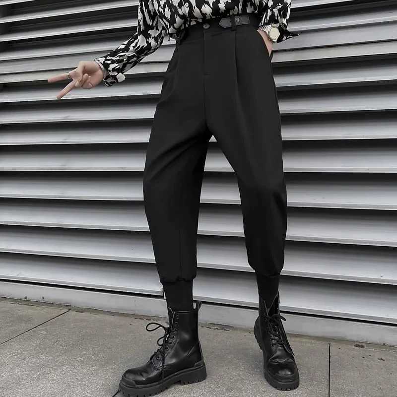 2023 Korea Fashion Harlan Pants Male Business Trousers Men Brand Clothing Mens Vintage Wild Loose Casual Suit Pants Black 28-38X241023