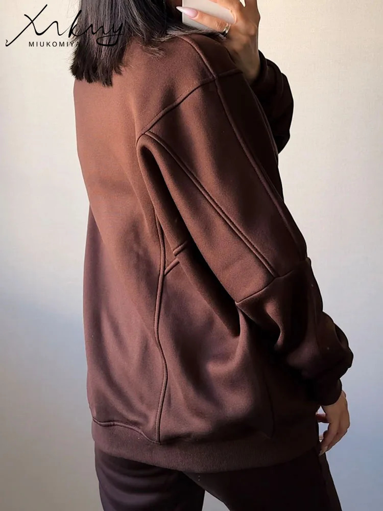 Autumn zipper track set womens two-piece sportswear womens pants set womens two-piece oversized sportswear set 241023