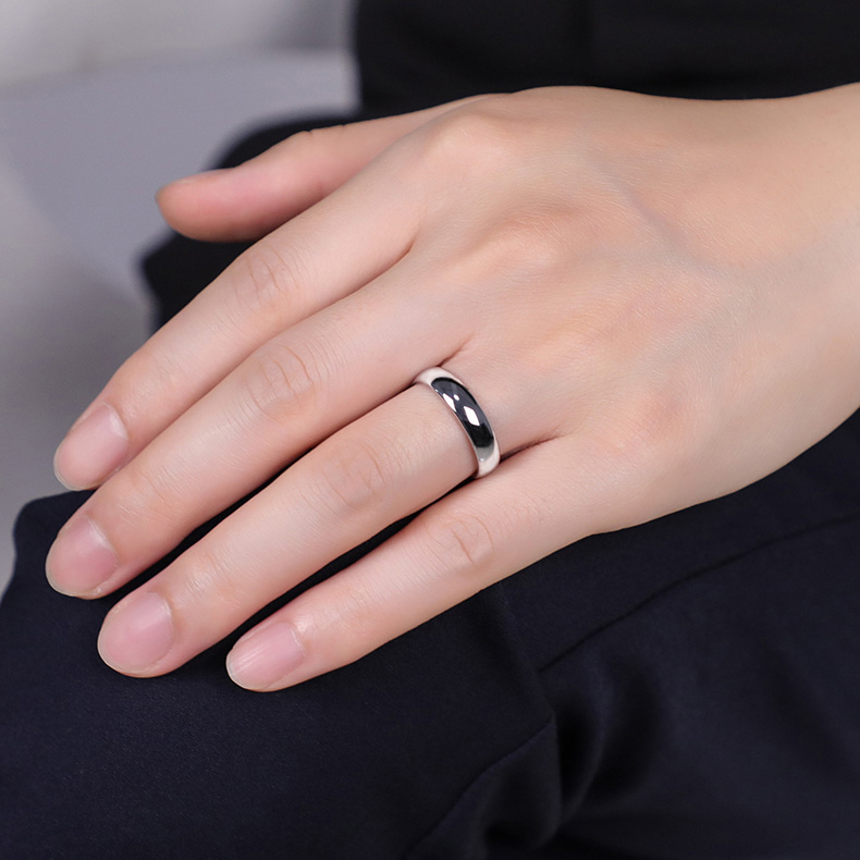 Saya men's ring silver vegan ring single tide male tungsten steel black gold tail ring closed ring female reflective male couple