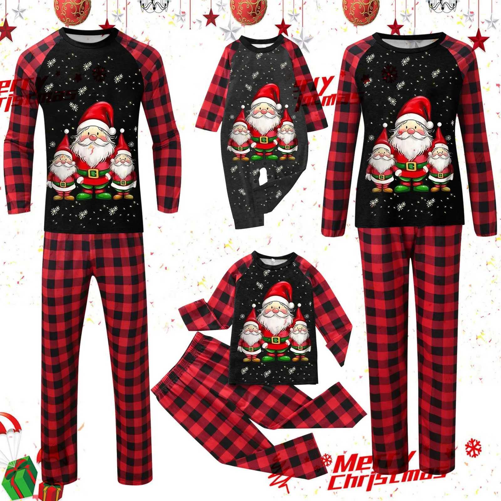 Christmas Sweet Parent-child Outfit Cute Santa Claus Patterned Clothing Mother And Daughter Matching Set pijamas navidad familiaXJ241008
