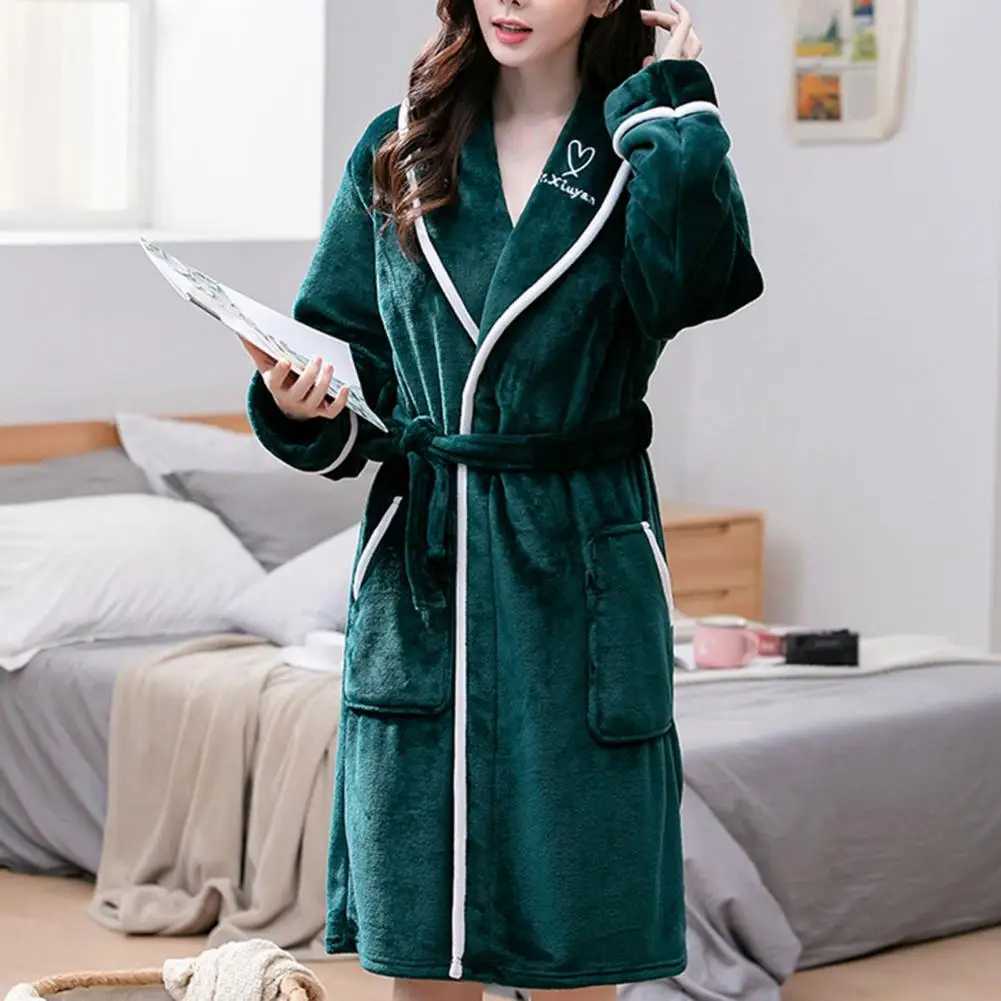 Mens home clothing sleepwear with ultra soft and highly absorbent solid color pocket design couple bathroom winter sleepwear W241023