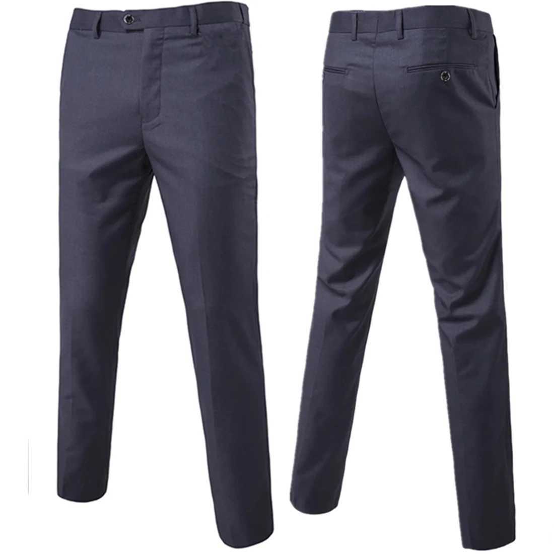 2023 Fashion New Mens Casual Boutique Business Suit Trousers / High Quality Slim Solid Color Dress PantsX241023