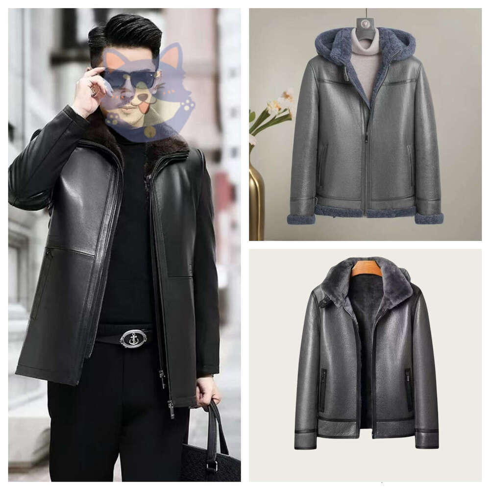 designer Merino wool Mens Jackets men's leather jacket Plush Faux Leather classic men Womens letter Coat Outerwear jacket for Couples hooded Wind