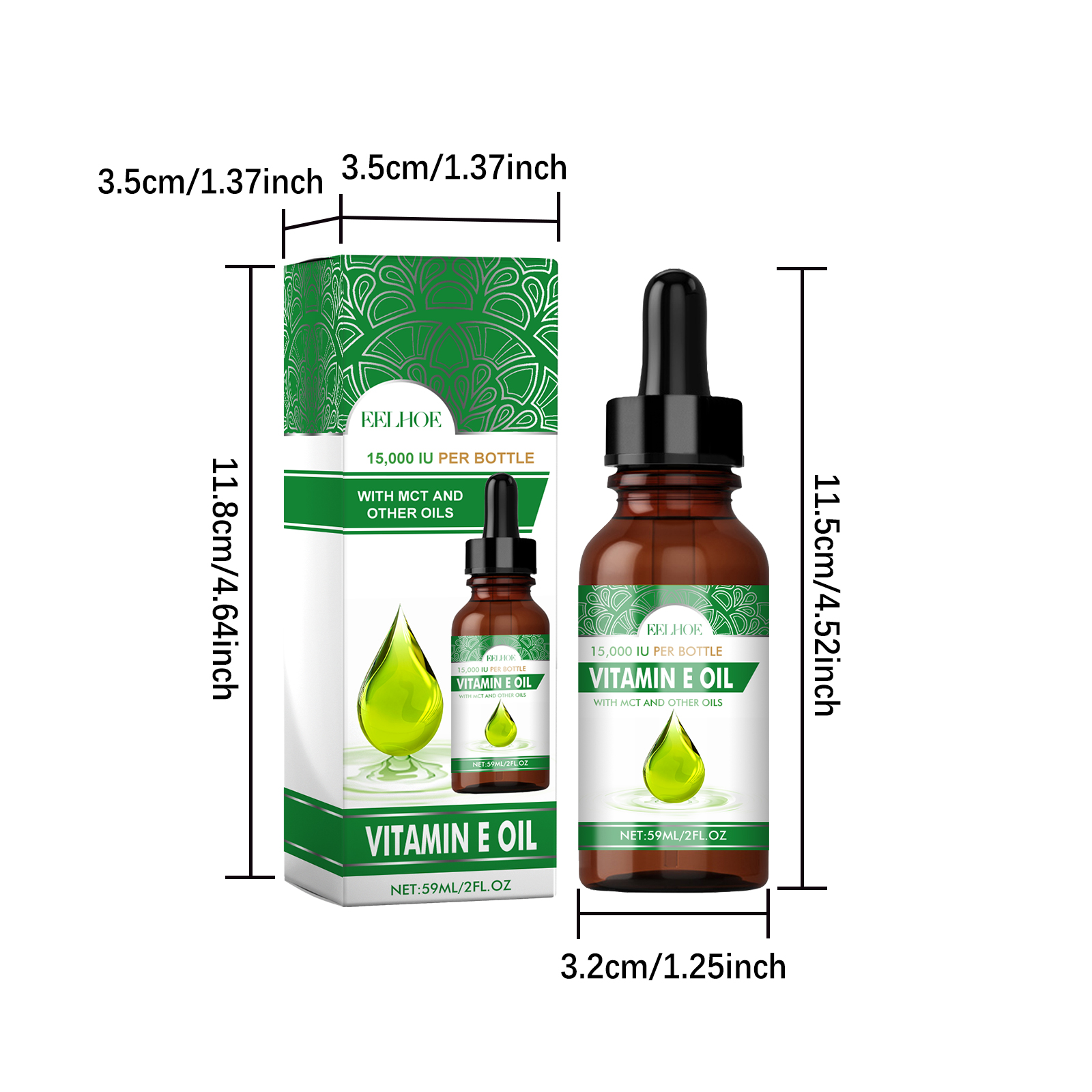 US stock EELHOE Vitamin E Oil Repair ironing damaged dry hair moisture skin care multi-effect essential oil