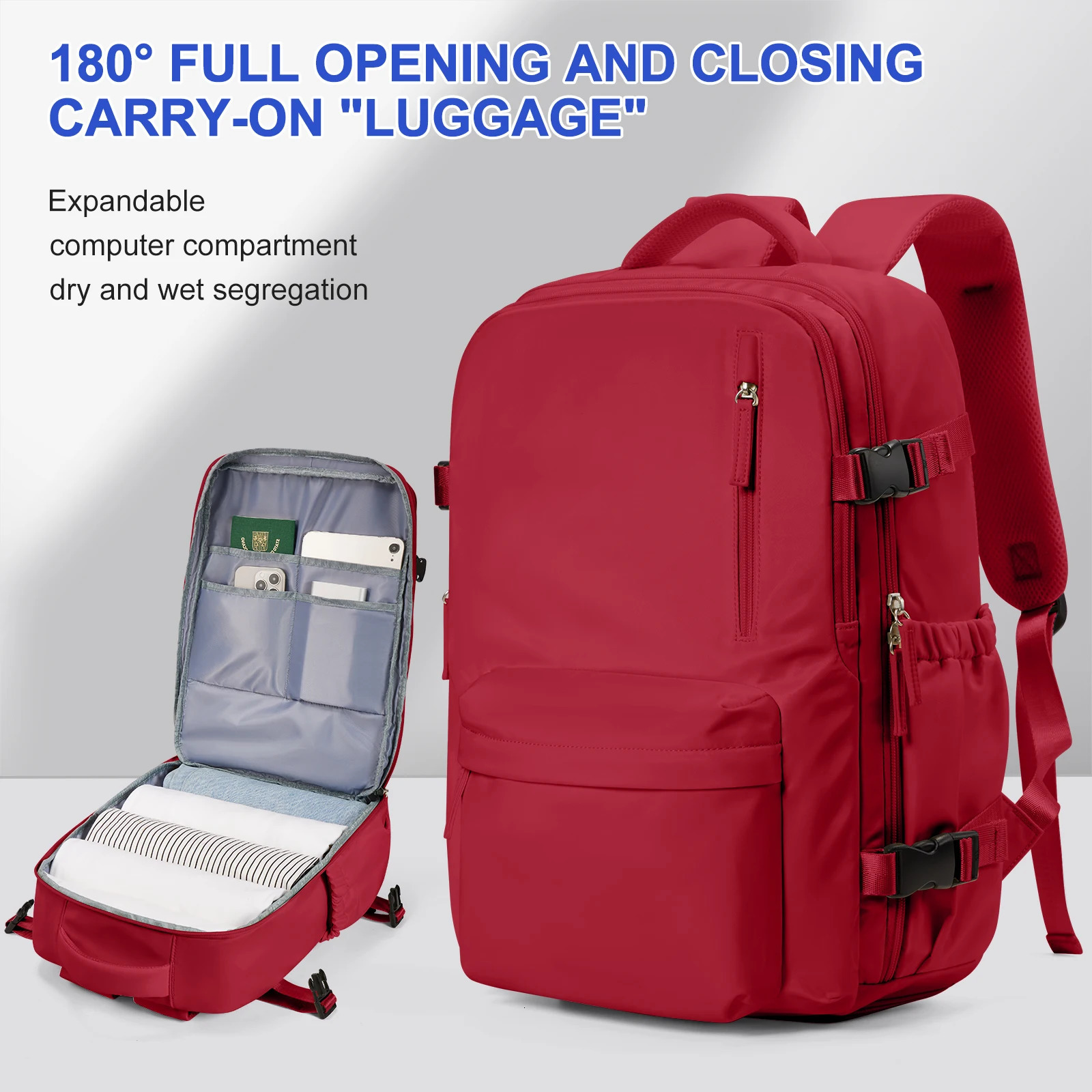 Airplane travel backpack cabin bag Easyjet 45x36x20 large capacity shoulder bag multifunctional backpack mummy laptop backpack 241023