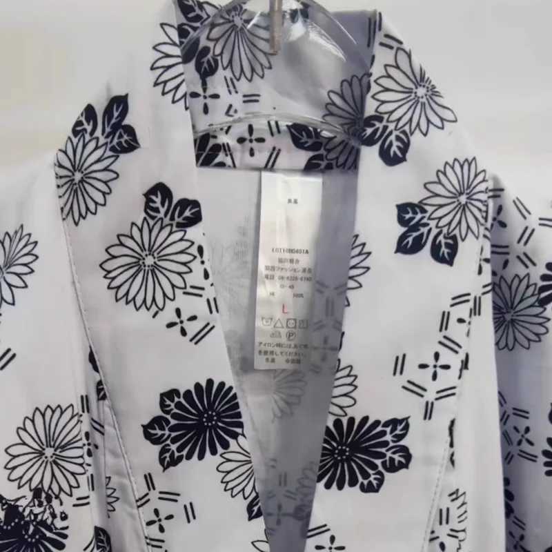 Kimono pajamas mens evening gown double-layer cotton pajamas Japanese loose home clothes loose printed pajamas W241023