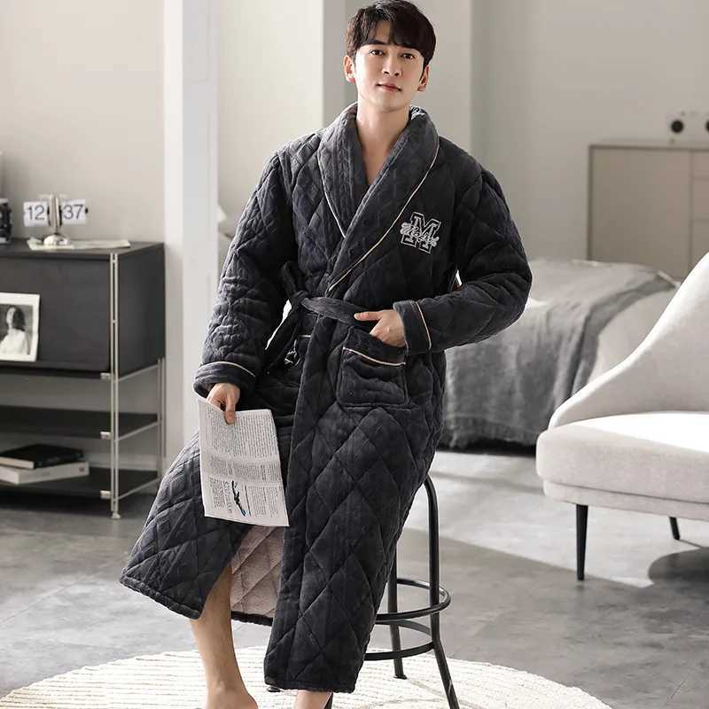 Bridal Dress Winter New Luxury Kimono Fashion Night Light Mens Thick Bathroom Long Coral Fce Sleepwear Home Clothing W241023