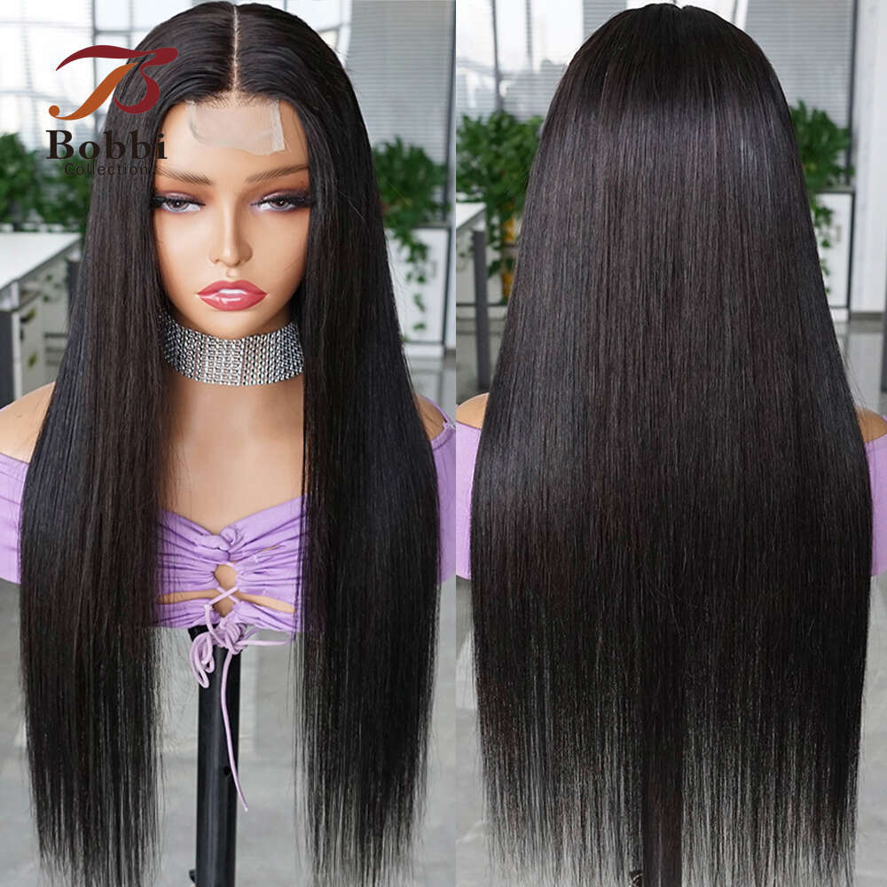 2x6 Lace Kim K Closure Wig Glueless Lace Front Wig 100% Human Hair Wig for Women Deep Middle Part Straight Natural Hair Bobbi